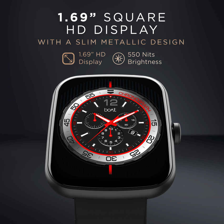 boAt Wave Lynk Voice Smartwatch | 1.69" Display | BT Calling | 7 Days Battery - Active Black