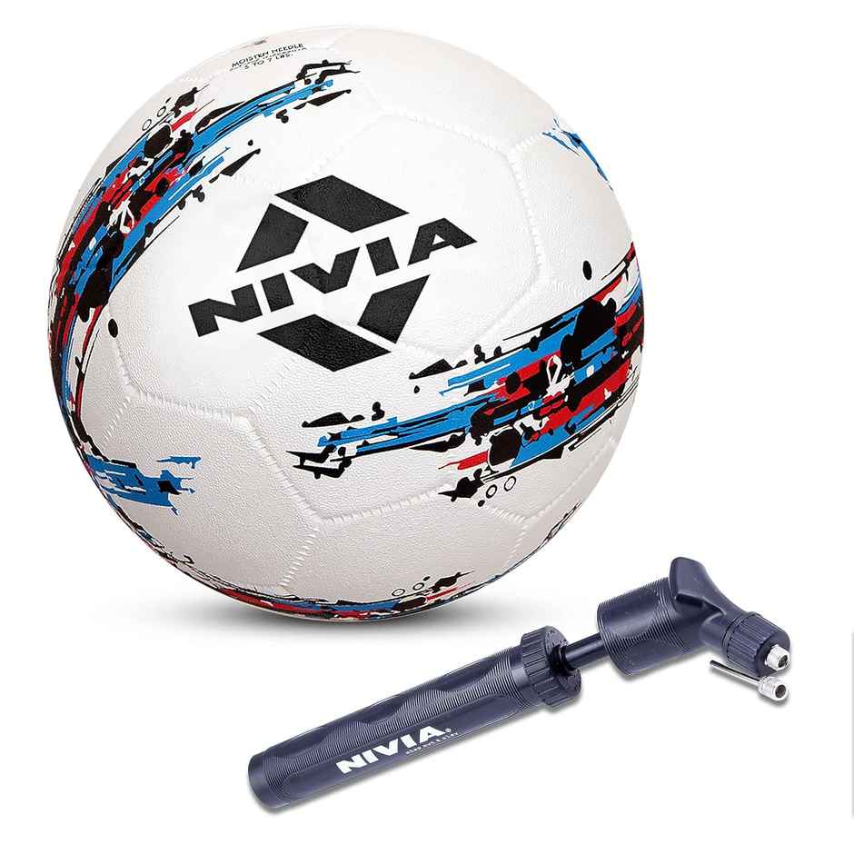 Nivia Combo Storm Moulded Football With Ball Pump White Size 5