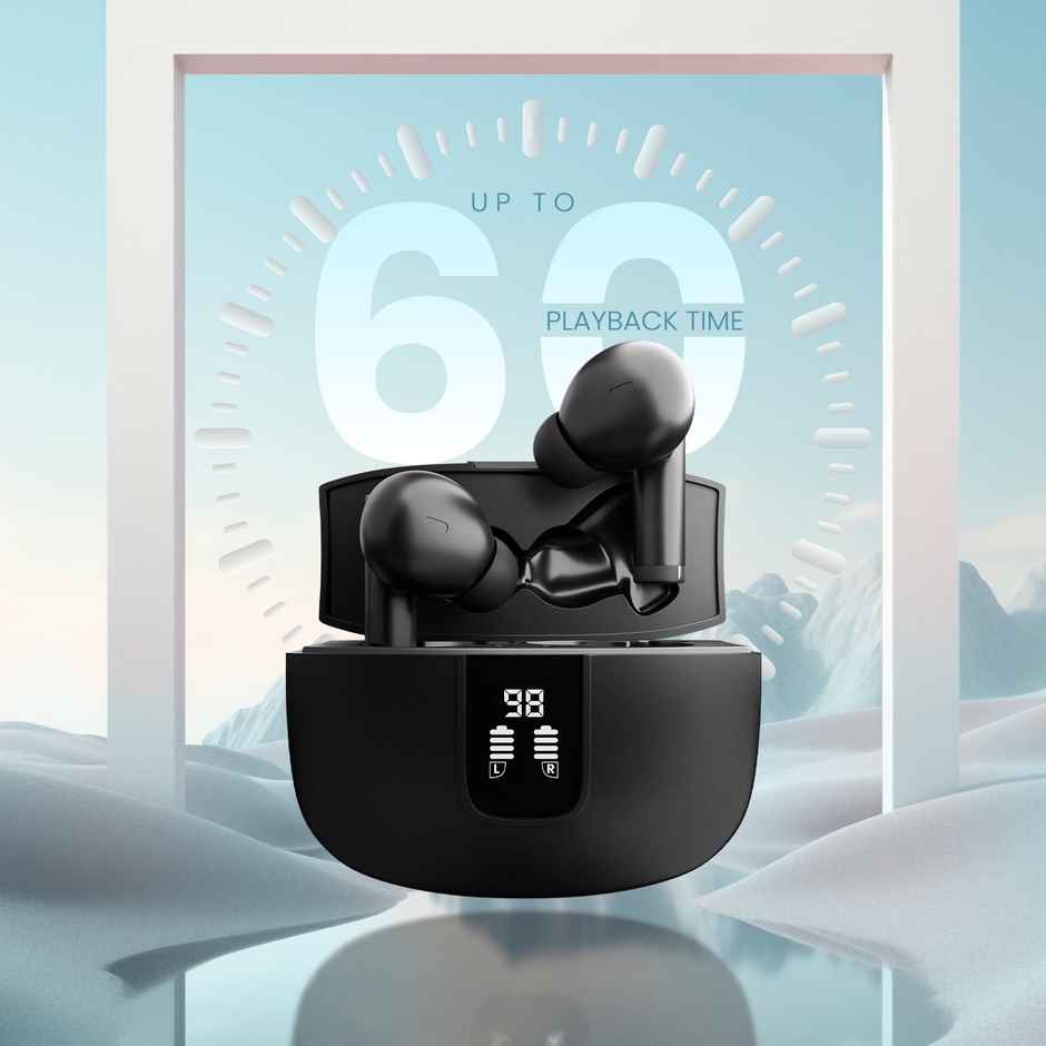 Cellecor Bropods Cb33 Tws With 60 Hours Playtime | Digital Display Automatic Pairing - Black