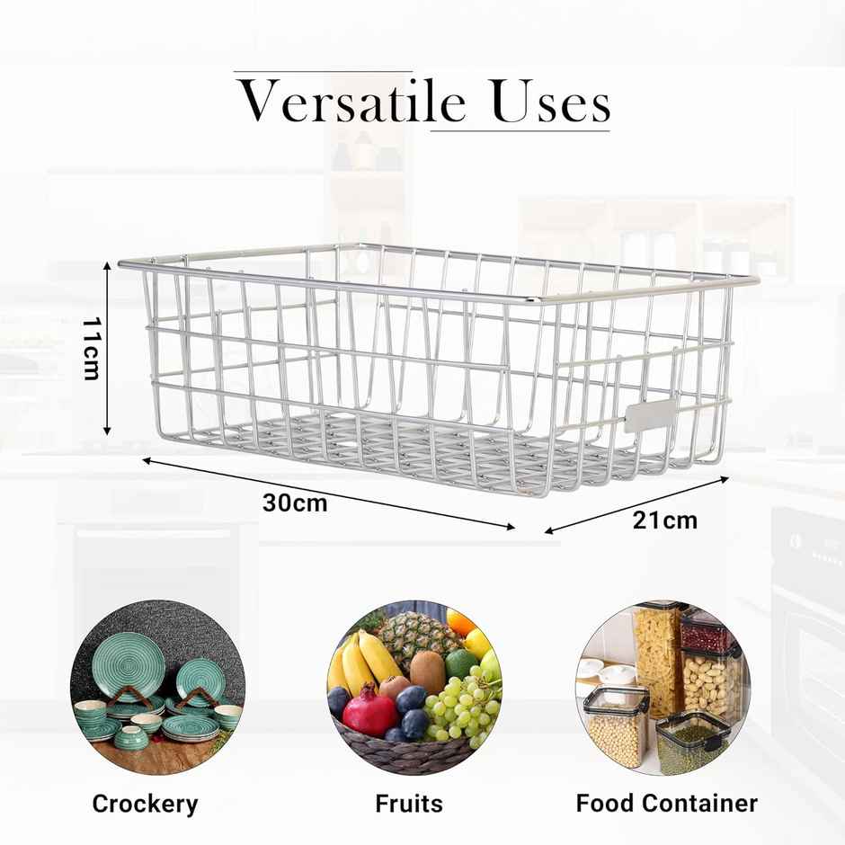 Kuber Industries Small Stainless Steel Dish Rack - 30 cm with Handle