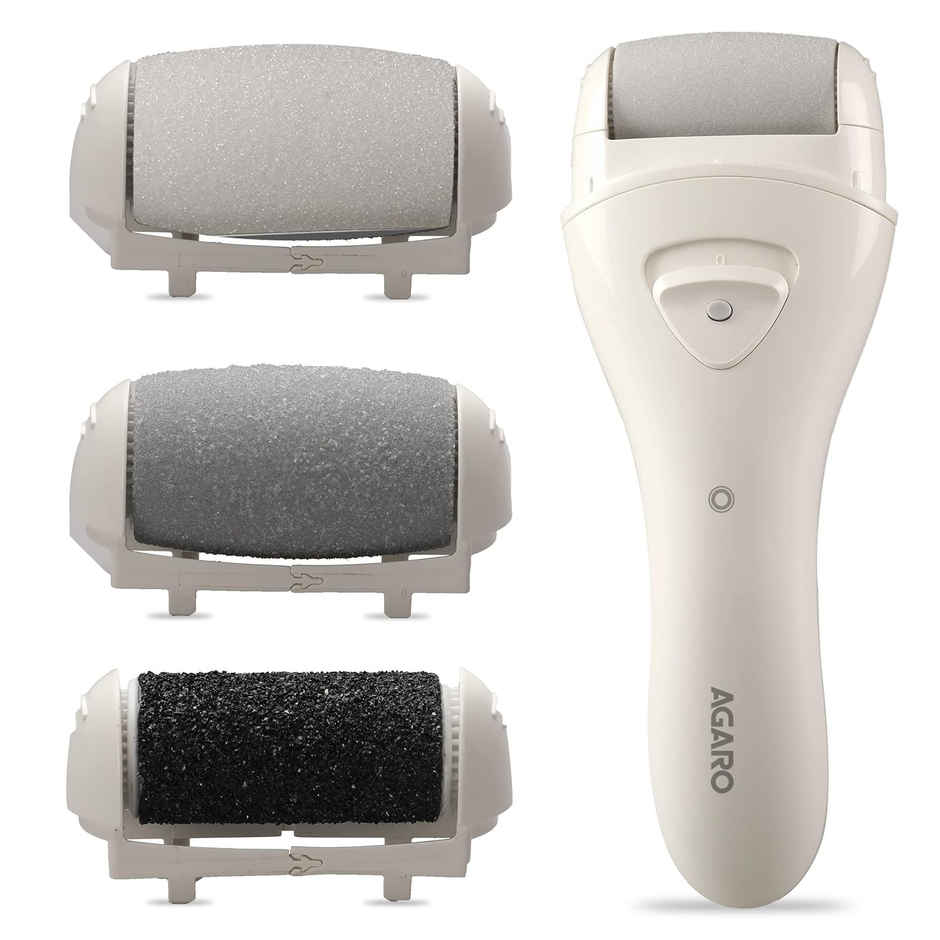 Agaro Callus Remover With 3 Interchangeable Head Rollers, Foot Scrubber For Callus & Dead Skin