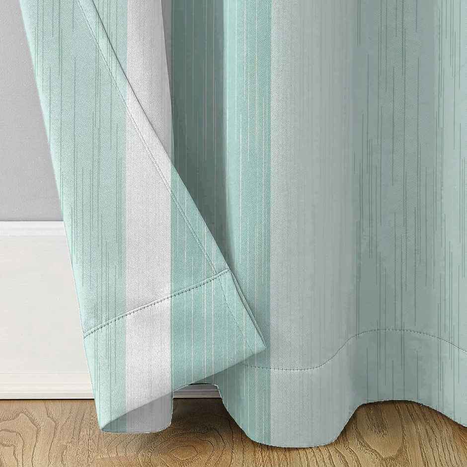BAY6 Microfiber Cotton Door Curtains | Set of 2 | 7x4 ft | Green