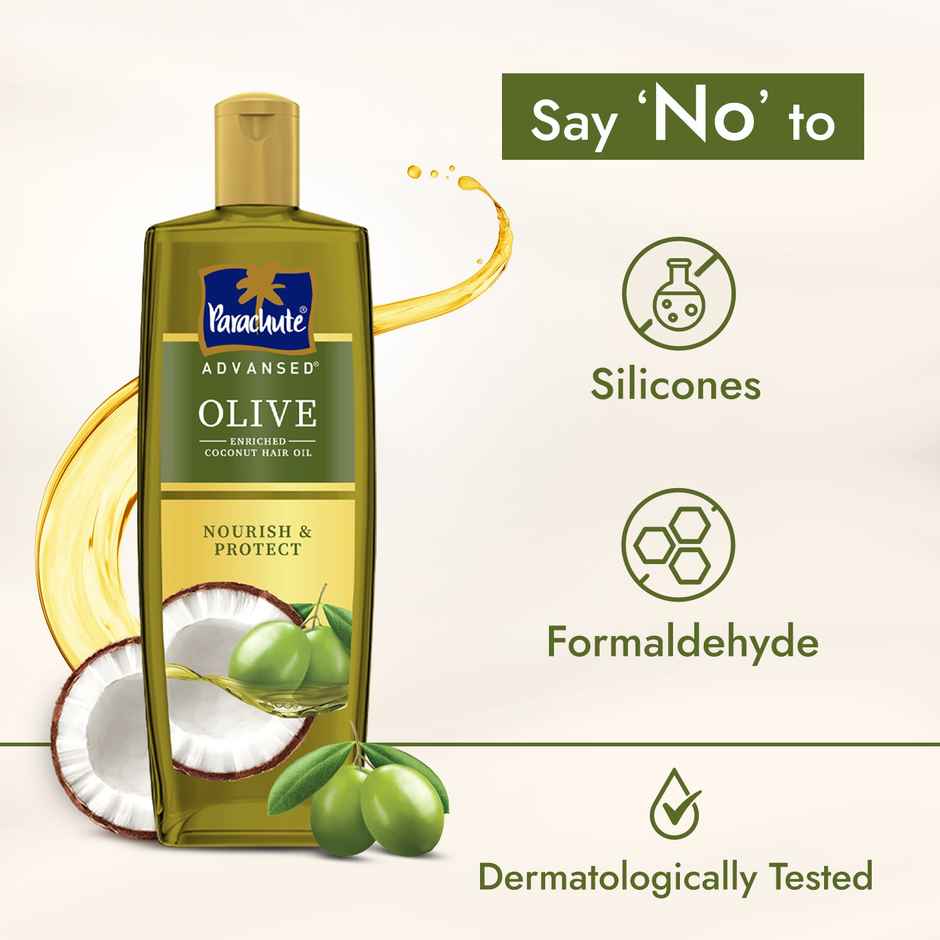 Parachute Advansed Olive Enriched Coconut Hair Oil For Stronger Nourished Hair