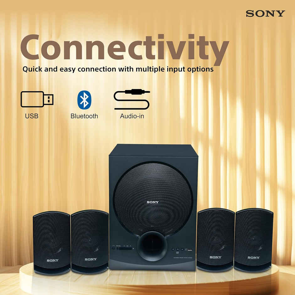 Sony New SA-D40M2 4.1ch Home Theatre Speaker with 100W Power Output and Powerful Subwoofer - Black