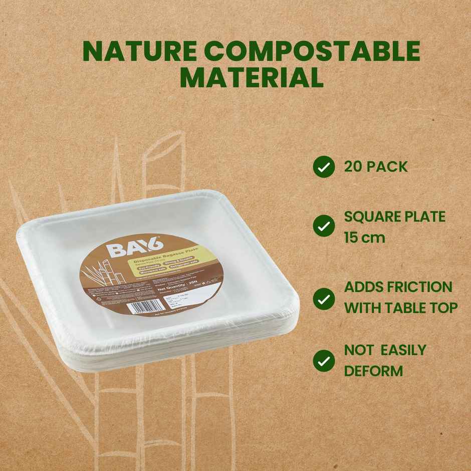 Square Disposable Plate | 6 inch | BAY6