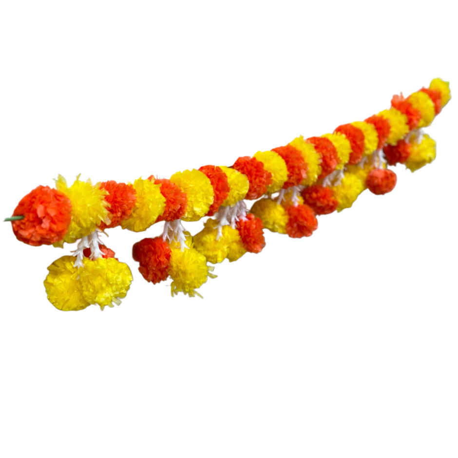 Traditional Marigold Flower Design Toran For Door | Yellow & Orange | One Size | DiaCraft