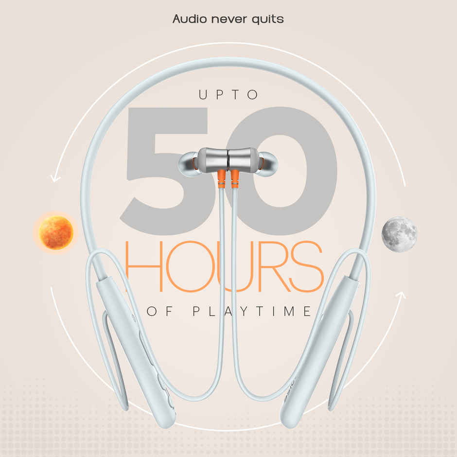 Noise Airwave 50H Battery ENC Low Latency-Upto 50ms 10mm Driver BTv5.3 Neckband | Ice Blue