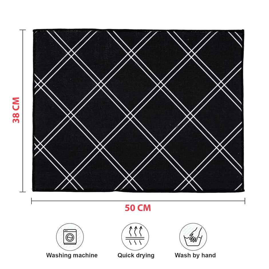 Cutting EDGE Microfiber Dish Drying Mat | Non-Slip, Water Absorbent for Kitchen Utensils | Black