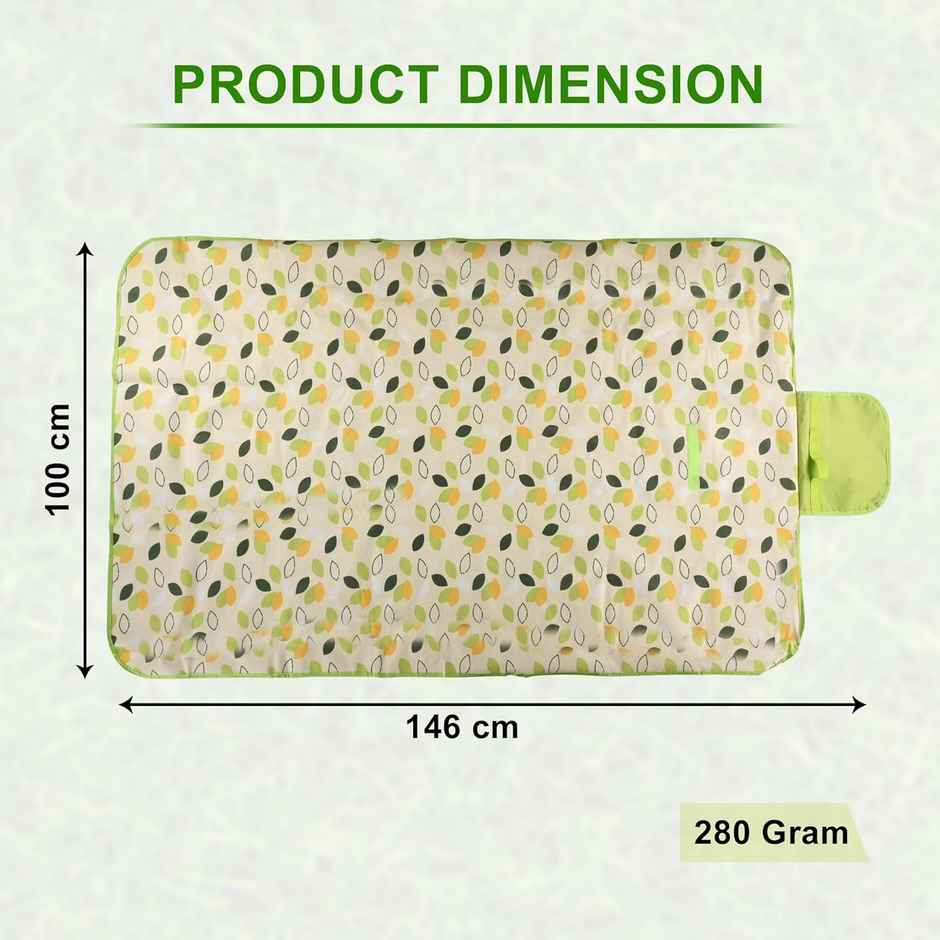 Kuber Industries Foldable Picnic Mat | 100 x 146 cm | Water Resistant Handy Mat | Green