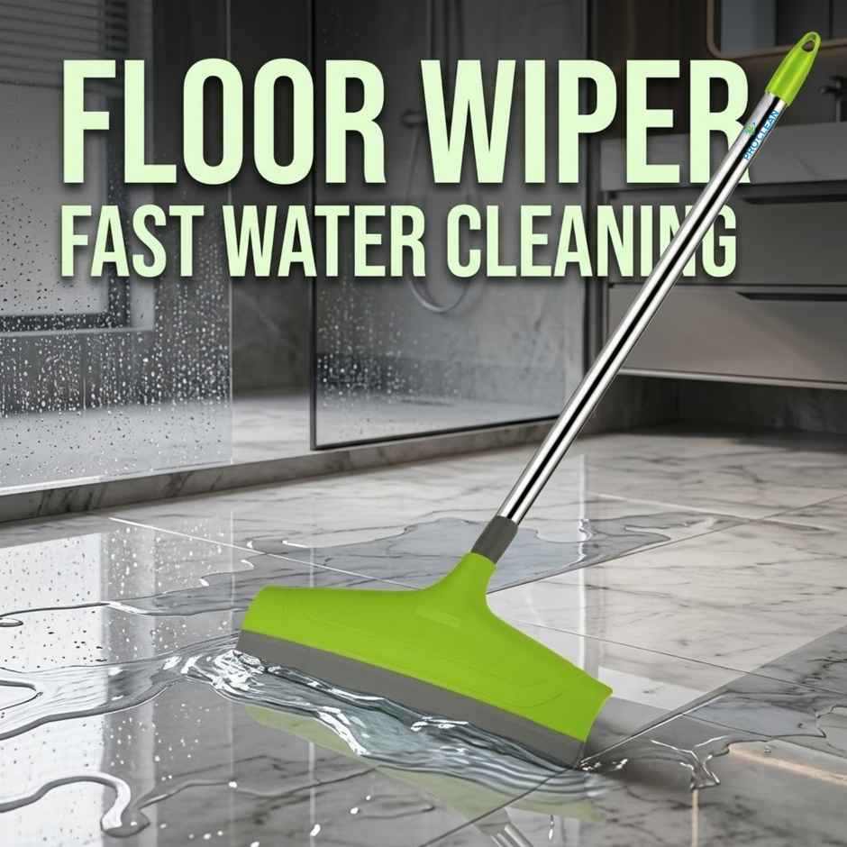 Proclean Bathroom Wiper | 12 Inch | with Handle -31 Inch | Green