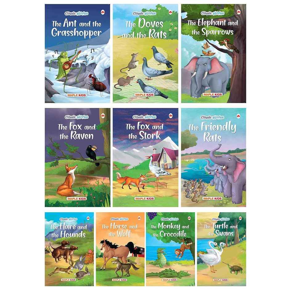 Story Books for Kids - Classic Stories (Illustrated) (Set of 10 Books) - Moral Stories