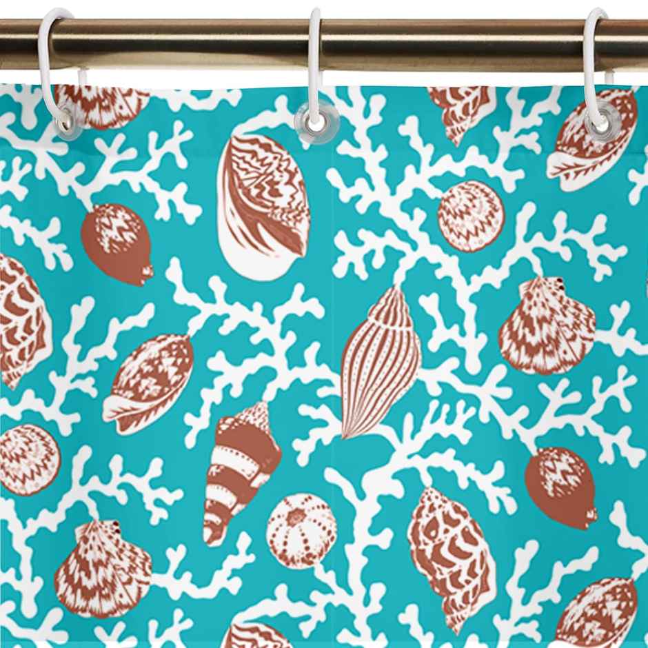 Lushomes Shower Curtain - Blue | Printed Dessert | Non-PVC | Water-Repellent | 72 x 80 inch