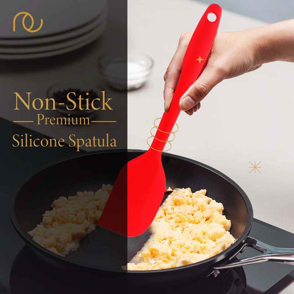 Frenchware Non-Stick Silicone Spatulas - Heat-Resistant, Food-Grade & BPA-Free - Red