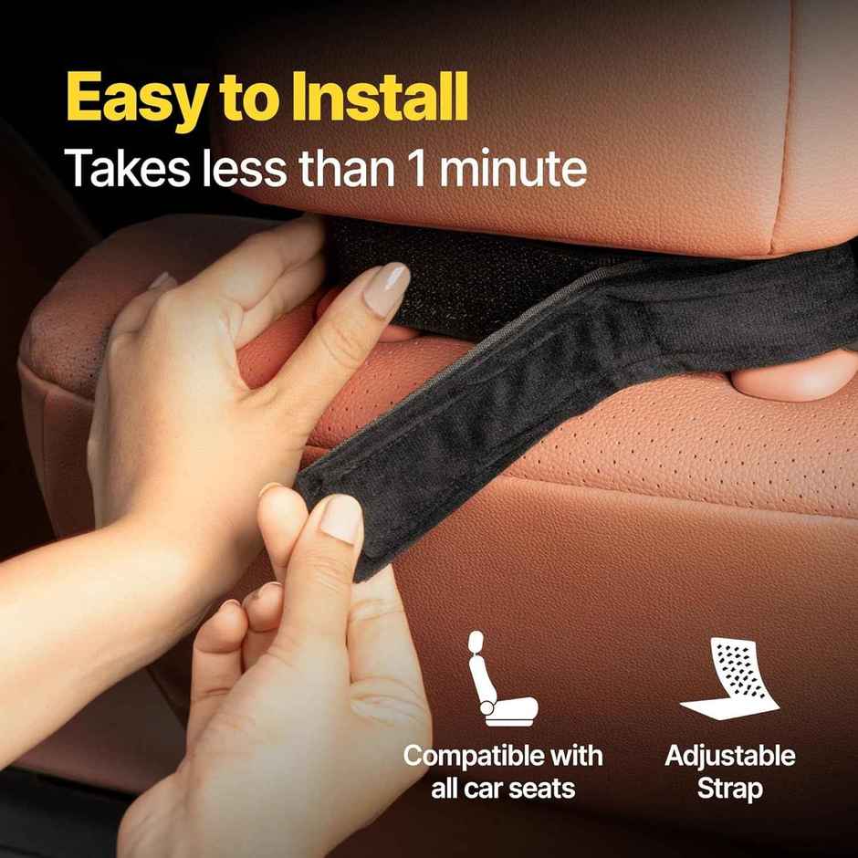 Frido Ultimate Car Neck Rest Pillow,Hi-Per Foam Head Rest Pillow With Washable Velvet Cover, Black