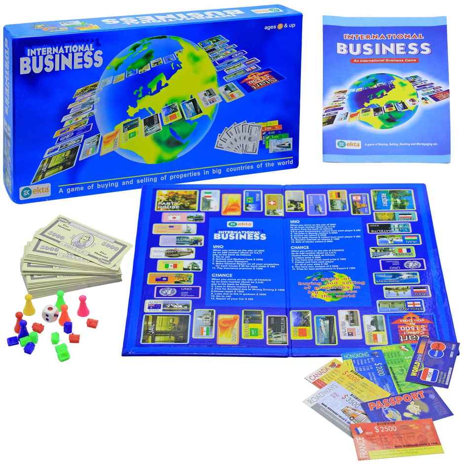 Ekta International Business Board Game, Trade Game of Buying & Selling Banking Mortaging | 5+ Year