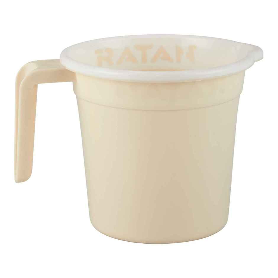 Ratan Plasticware Gloria Bath Mug | 1.5 L | Twist Beige | Pack Of 1