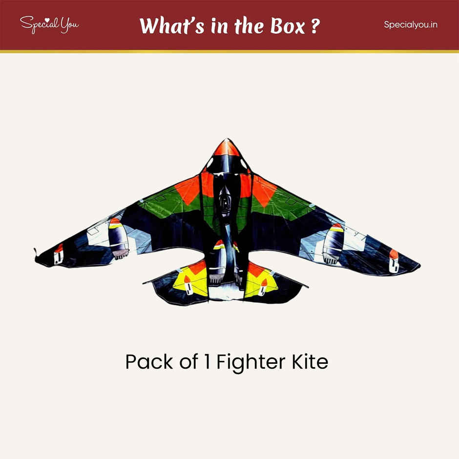 Premium Fighter Jet Kite | Multicolour | Patang | Plastic Kite | Special You