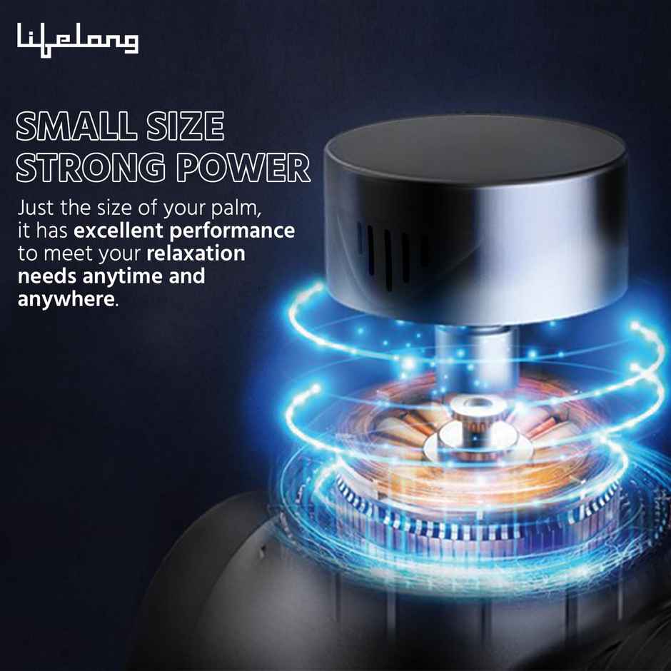 Lifelong Rechargeable Gun Massager For Pain Relief With 6 Speed Setting For Muscle Massage(Llgm117)