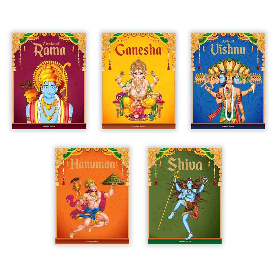 Children's First Mythology Stories - Pack of 5 Books (Ram, Shiva, Hanuman, Ganesha, Vishnu)
