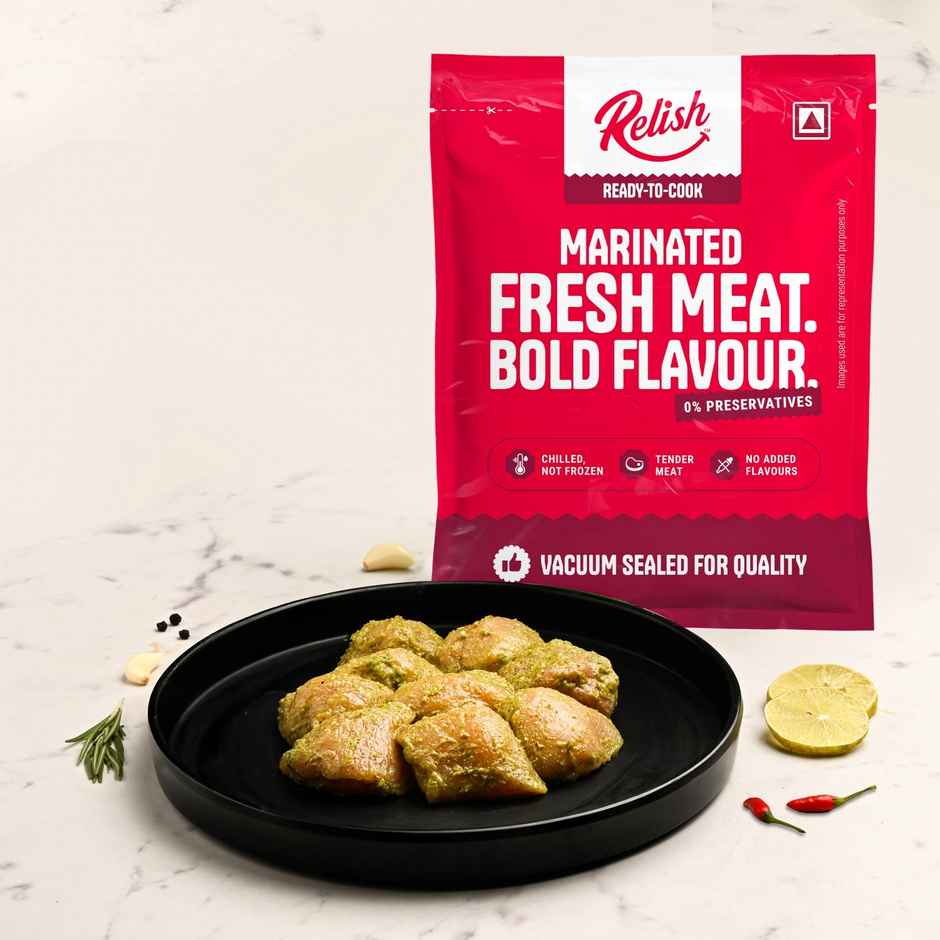 Relish Chicken Haryali Tikka | Energy - 155 Kcal | Protein - 43.06 g / 100 g