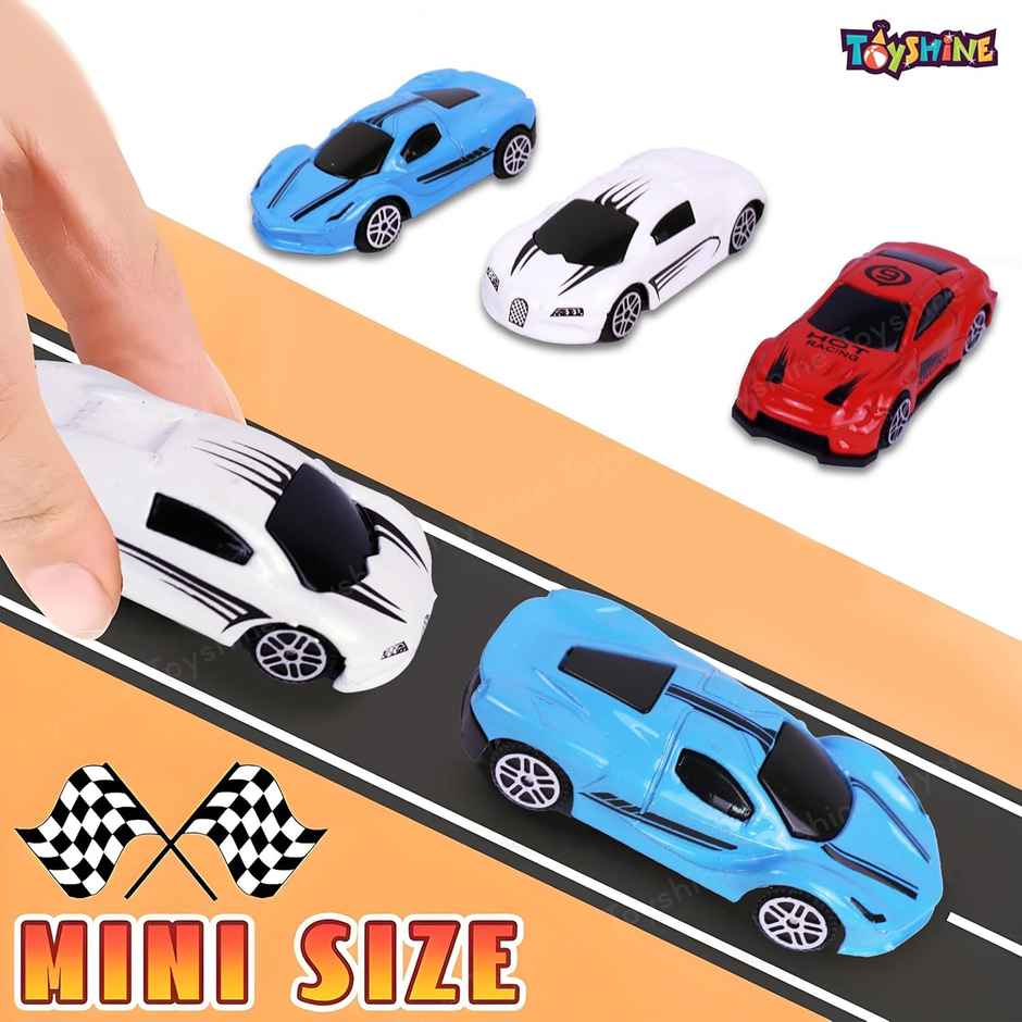 Toyshine Pack Of 3 Free Wheel Speed Racing 1:64 Scale Die Cast Kids Collectable Vehicle Toy