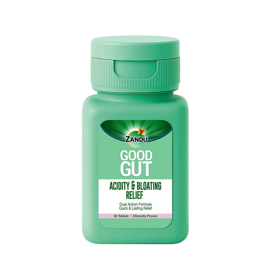 Zandu Good Gut Acidity & Bloating Relief Tablets | Relief from Acidity, Gas & Bloating