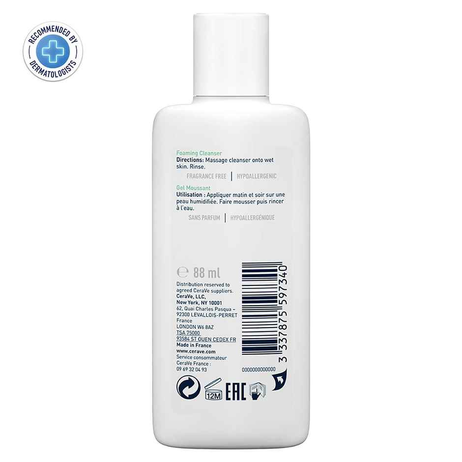 CeraVe Foaming Cleanser Face Wash For Oily Skin With Hyaluronic Acid, Ceramides & Niacinamide