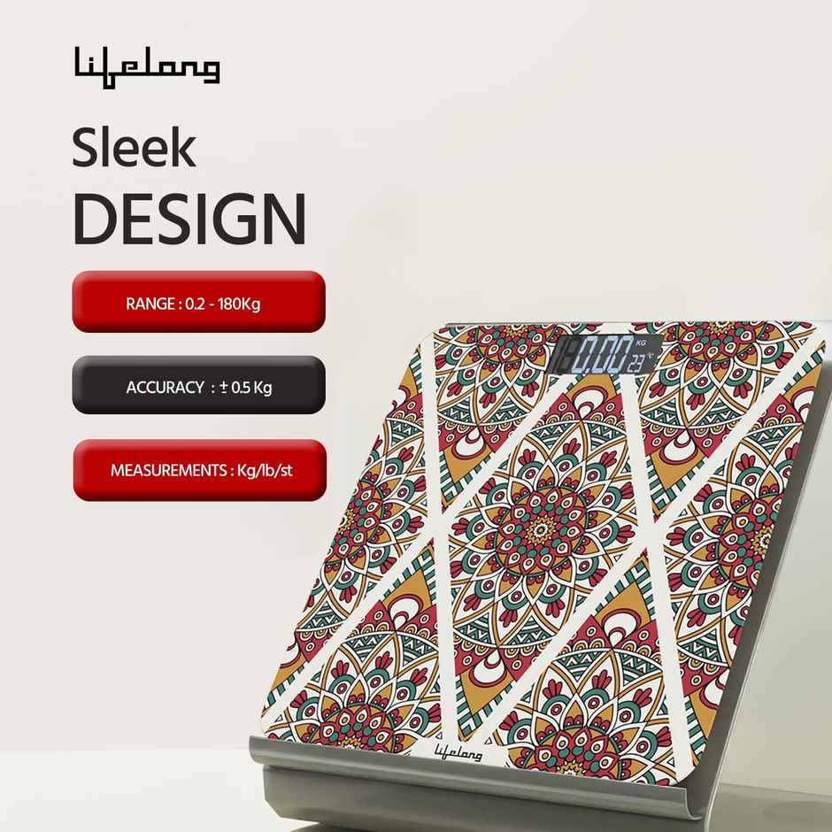 Lifelong Bloom LLWS54 Body Weighing Scale (Indian Cultural Series - Rajasthan Rural) LCD Display