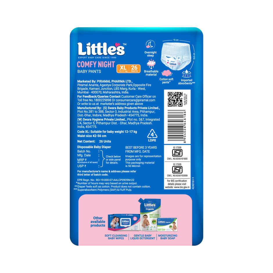 Littles Baby Diapers Extra Large Pant Style Diaper | XL | 26 pcs