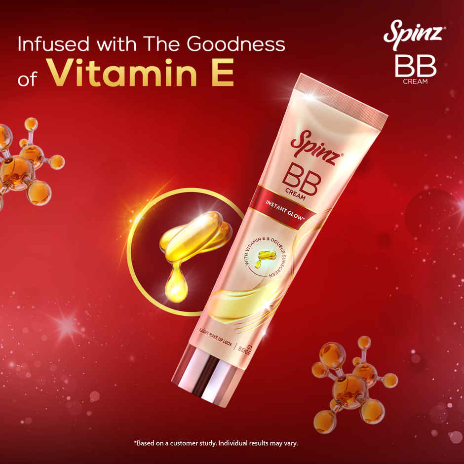 Spinz BB Brightening & Beauty Fairness Cream Gives 2X Instant Glow Sun Protection Dark Spots Correction