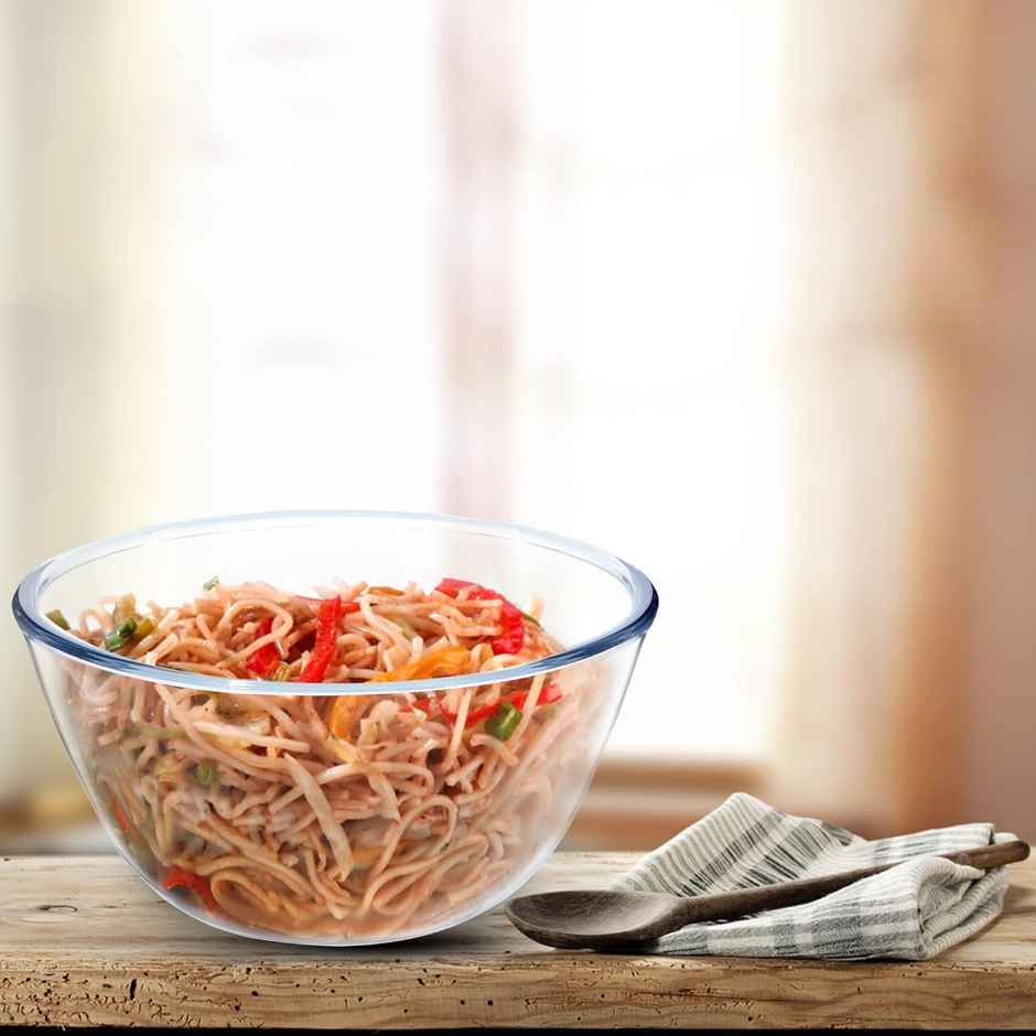 Cutting Edge 800 ml Borosilicate Glass Bowl | Mixing-Serving-Microwave Safe for Kitchen & Dining
