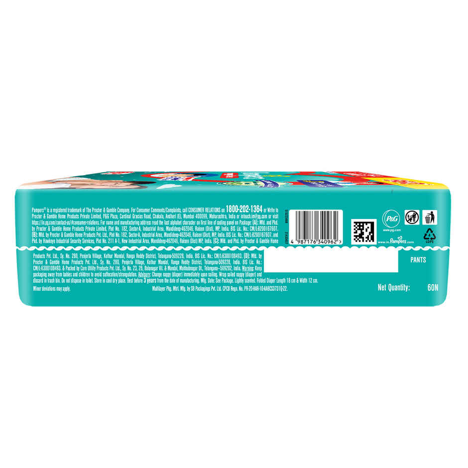 Pampers Happy Sleep Pant Style Baby Diapers | S | 4-8 Kg Diapers Combo