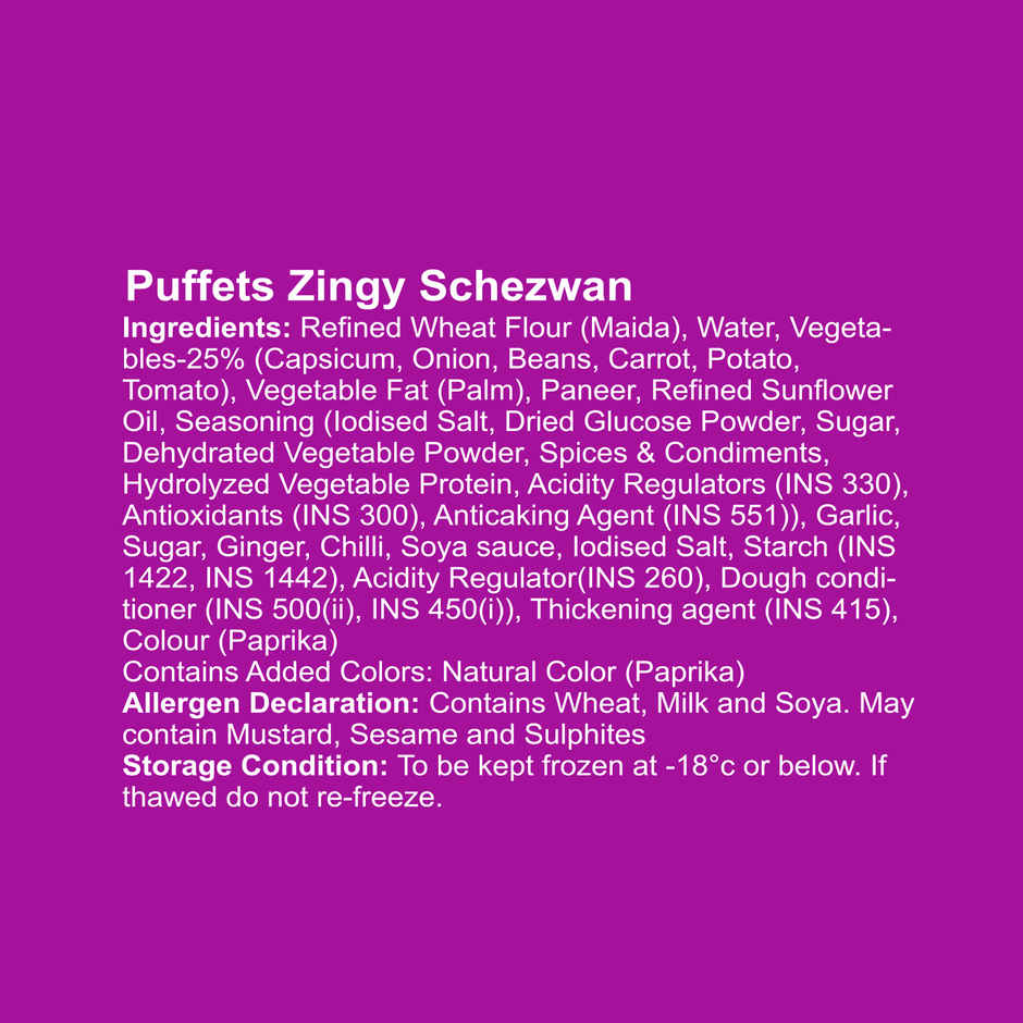 HyFun Puffets Zingy Schezwan, Spicy Puff | Frozen