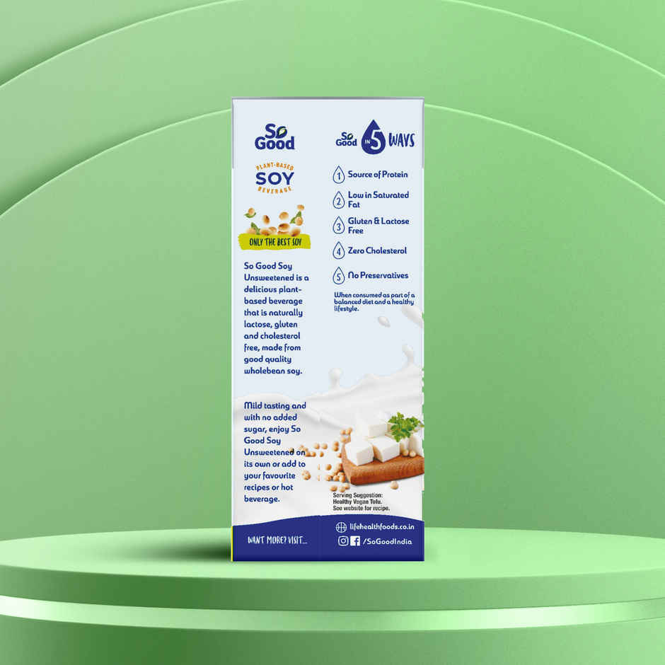 So Good Plant Based Soy Beverage Unsweetened