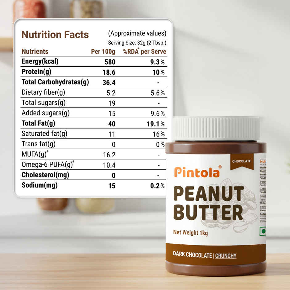 Pintola Peanut Butter Chocolate Flavour Crunchy - 18.6G Protein & 5.2G Dietary Fiber