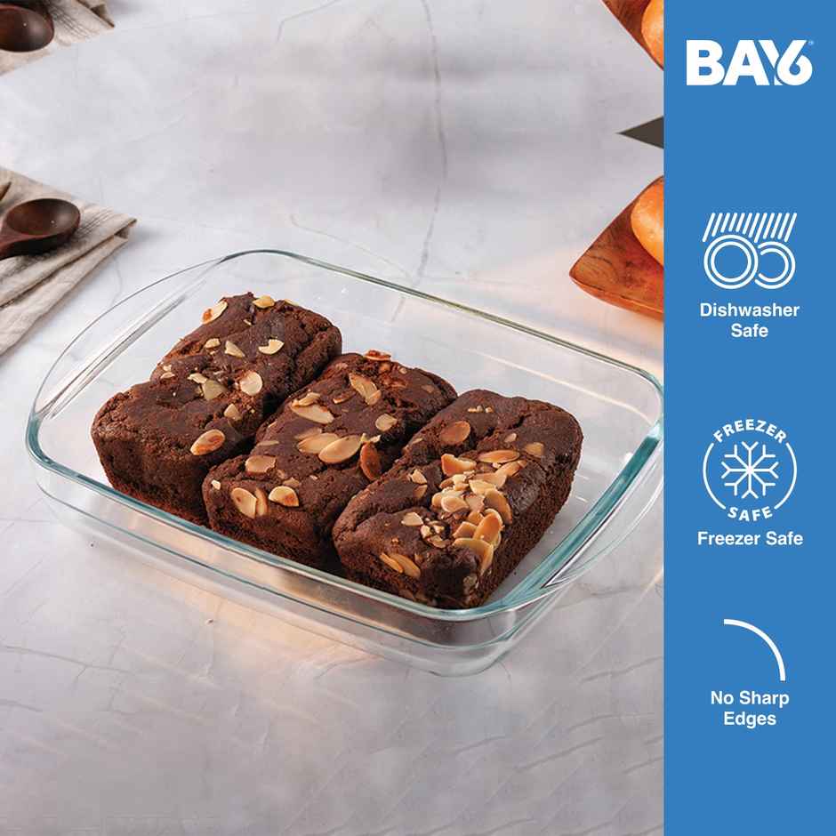 BAY6 Premium Imported Borosilicate Baking Dish Rectangle - 1.6 L