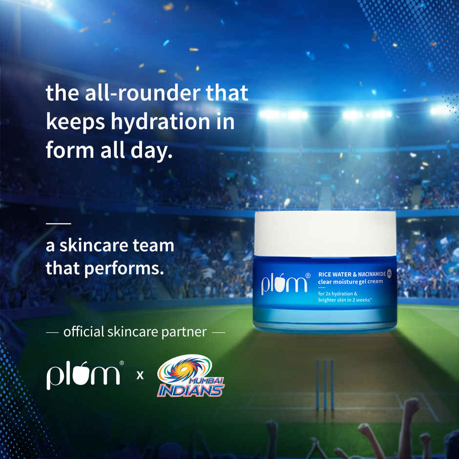 Plum 2% Niacinamide & Rice Water Brightening Gel Cream | Fades Blemishes |Oil-free Hydration