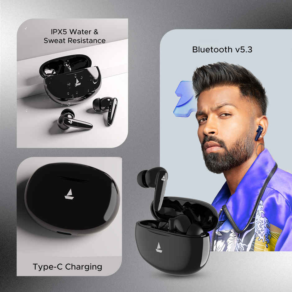 boAt Airdopes 161 Pro TWS Earbuds w/ 50H Playtime, ASAP Charge & Multi-Point Connectivity (Sleek Black)