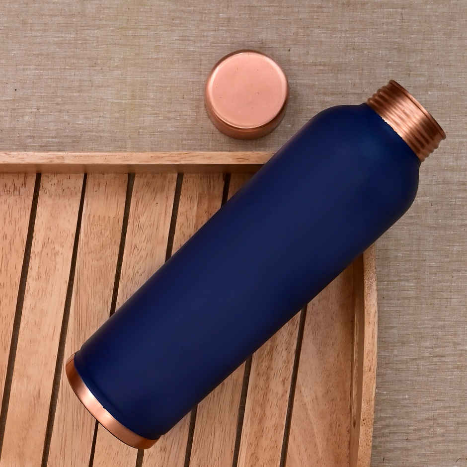 OGGN Copper Water Bottle For Daily & Office Use 950 ml, Blue |Pure Copper