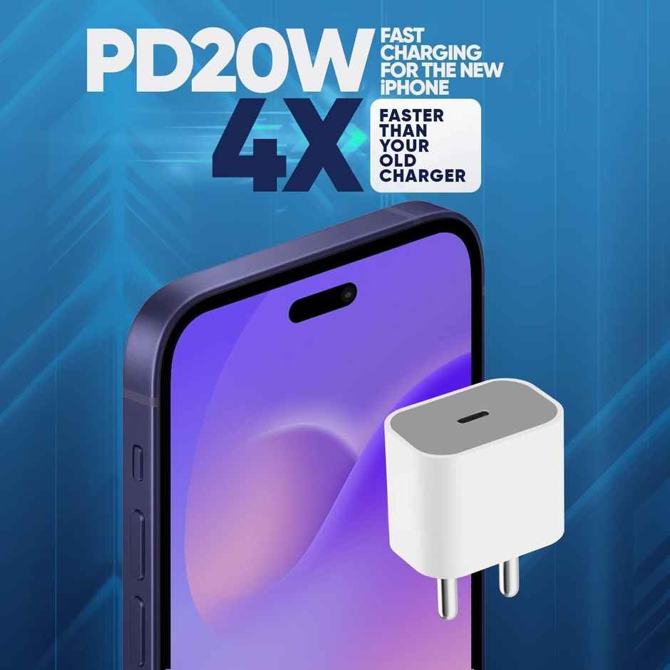 Sounce iPhone 20W Charger Adapter | Fast Charging USB C to Lightning Cable, White