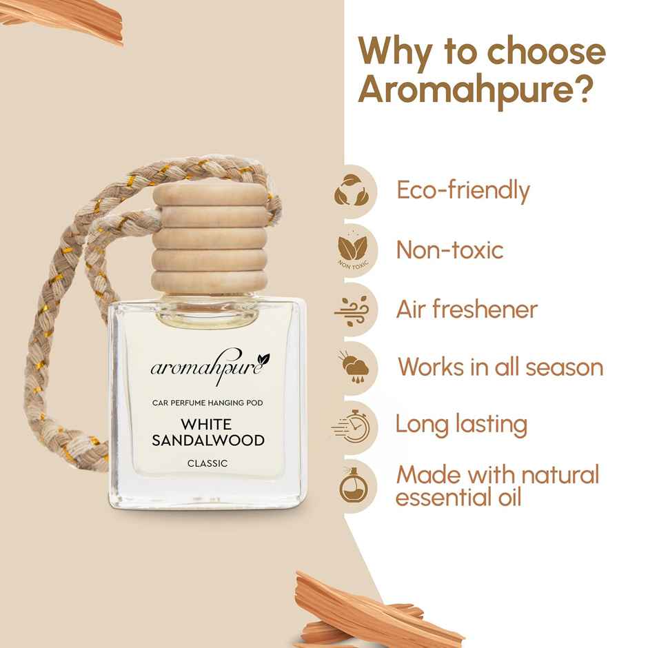 Aromahpure Premium Car Air Freshener Hanging Pod | Sandalwood Fragrance
