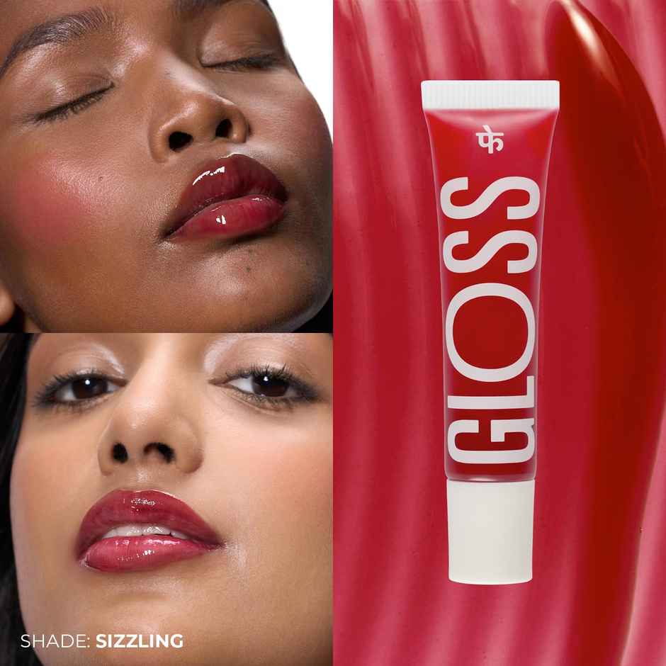 Fae Beauty Peptide Lip Gloss Passionfruit Oil & Argireline Shade Sizzling Sheer Cherry Red Gloss