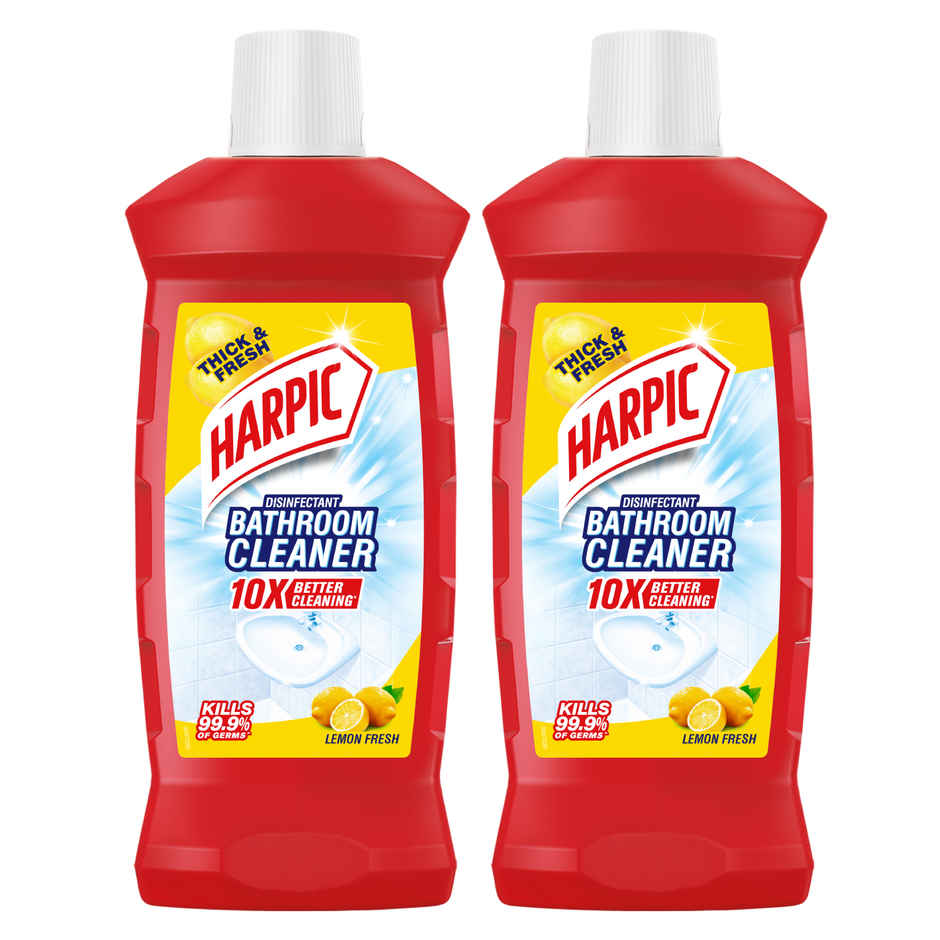 Harpic Lemon Bathroom Cleaner Liquid | Removes Bathroom Stains