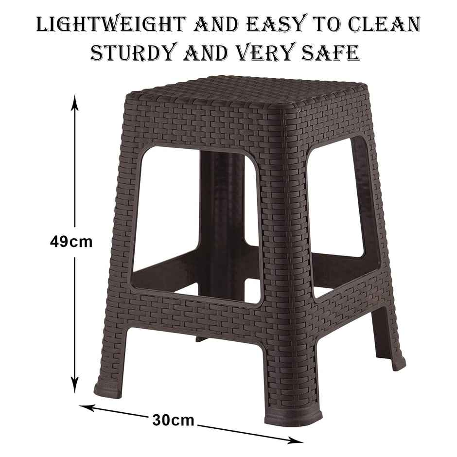 Kuber Industries Plastic Sitting Stool | Bedroom | Kitchen | Living Room | Brown