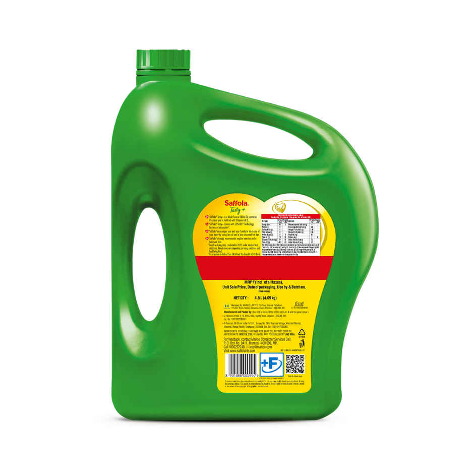 Saffola Tasty + Refined Rice bran & Corn Oil | 50% More Oryzanol | Multi-Source Edible Oil