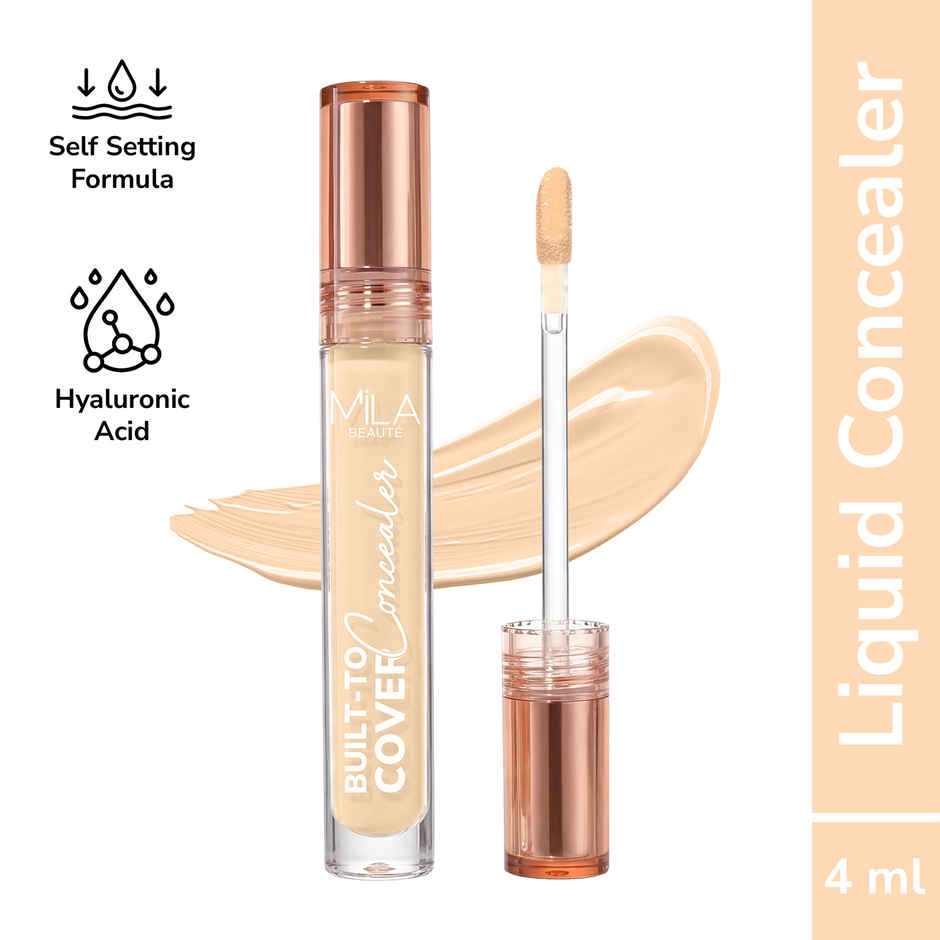Mila Beaute Build to Cover Matte Liquid Concealer - Full Coverage, Waterproof | 101 Light Ivory