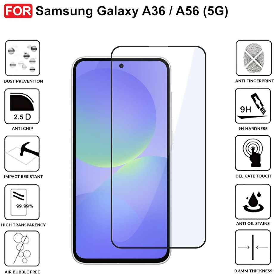Artistque Tempered Glass for Samsung Galaxy A36 5G Screen Protector Guard