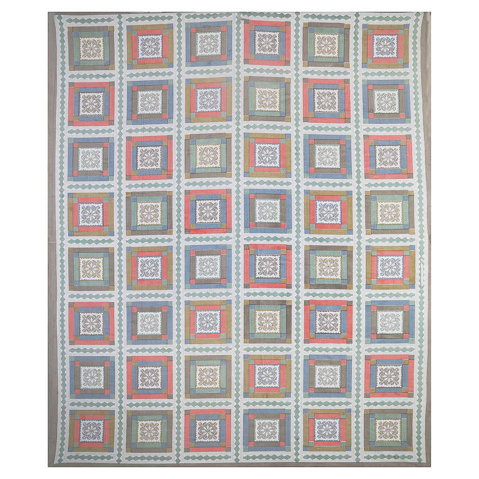 BAY6 100% Cotton King Bedsheet 104 in X 88 Inch, Ethnic Multicolor Geometric Design