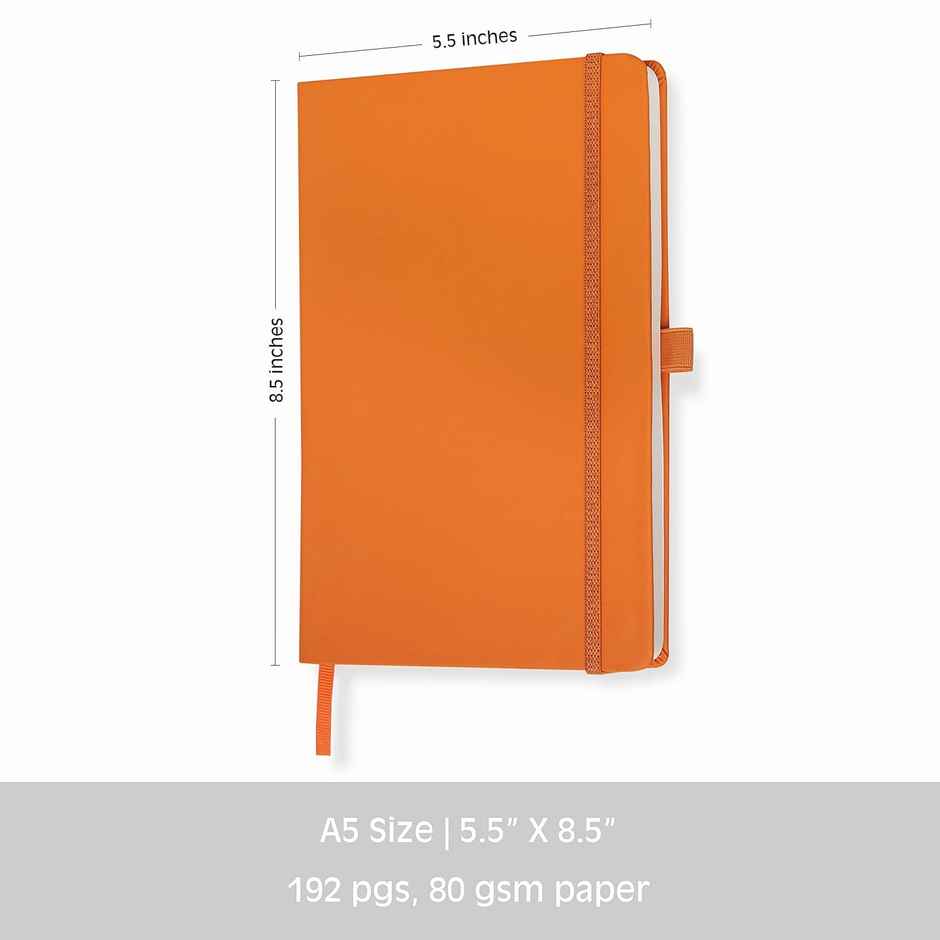 ABK A5 Pu Diary Ruled - 80 Gsm 190 Pages - Orange