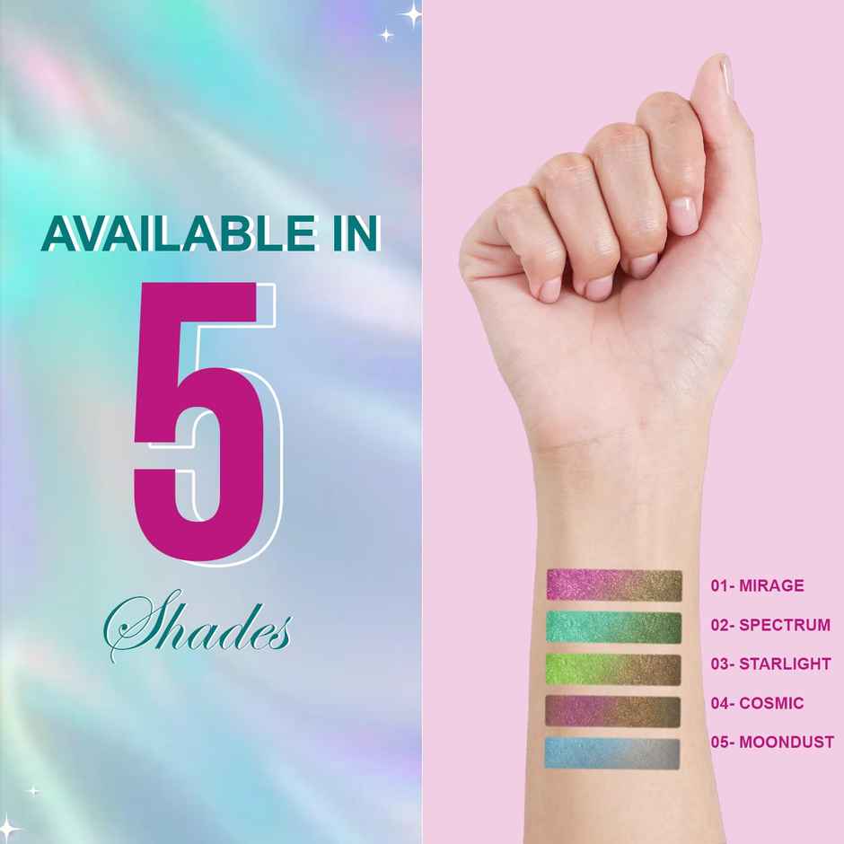 Glam21 Prismatic 5D Eyeliner | Creamy Formula | Multichrome Effect Bold Color Payoff | 01-Mirage